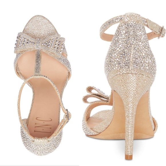 Rhinestone Bow Evening Sandals I never used them. - Picture 4 of 8